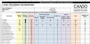 Linen Stocktake Spreadsheet